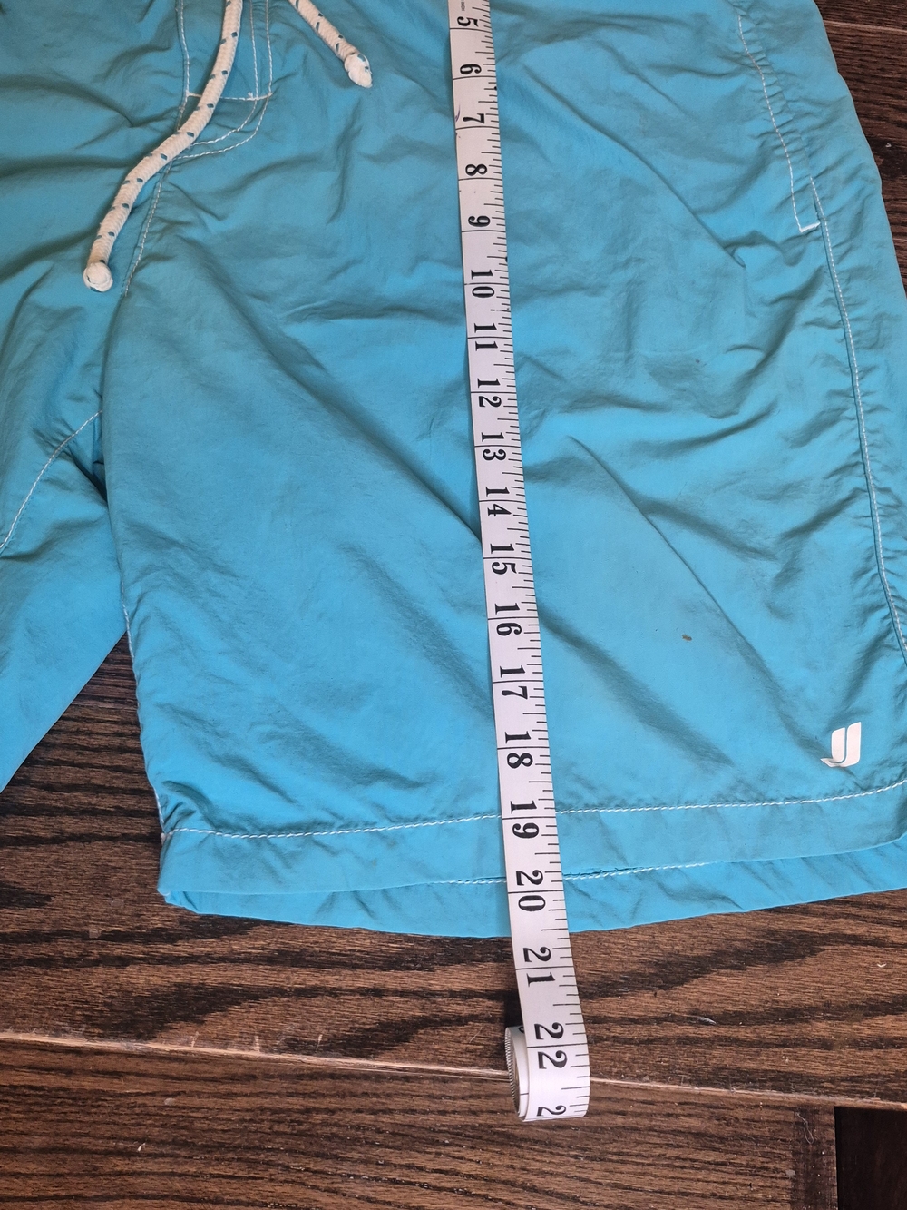 Men's Turquoise Swim Shorts with Drawstring - Picture 6 of 13